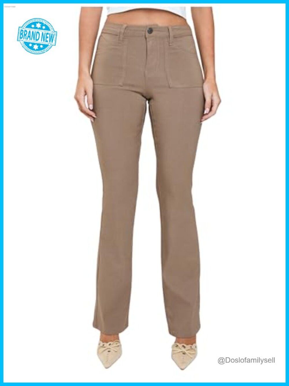 Hyperstretch Mid Rise Bootcut Pants Stretch Denim